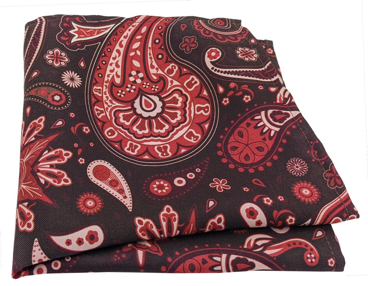 Starburst Red Paisley Silk Handkerchief - Handkerchiefs - - THREADPEPPER