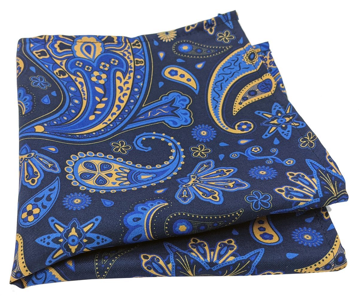 Starburst Royal Paisley Silk Handkerchief - Handkerchiefs - - THREADPEPPER