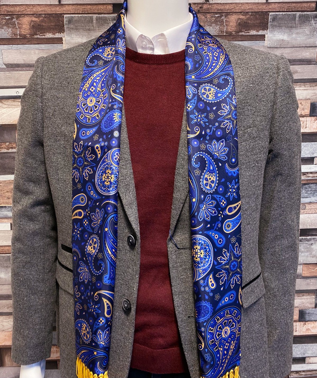 Starburst Royal Paisley Silk Scarf - Scarves - - THREADPEPPER