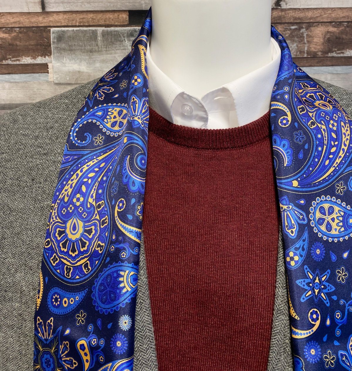 Starburst Royal Paisley Silk Scarf - Scarves - - THREADPEPPER