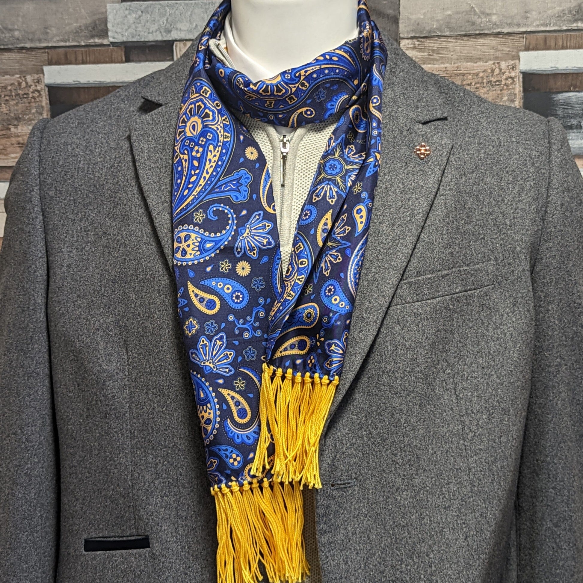 Starburst Royal Paisley Silk Scarf - Scarves - - THREADPEPPER