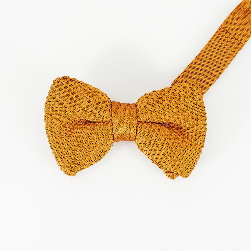 Tobacco Knitted Bow Tie Set - Bow Ties - - THREADPEPPER