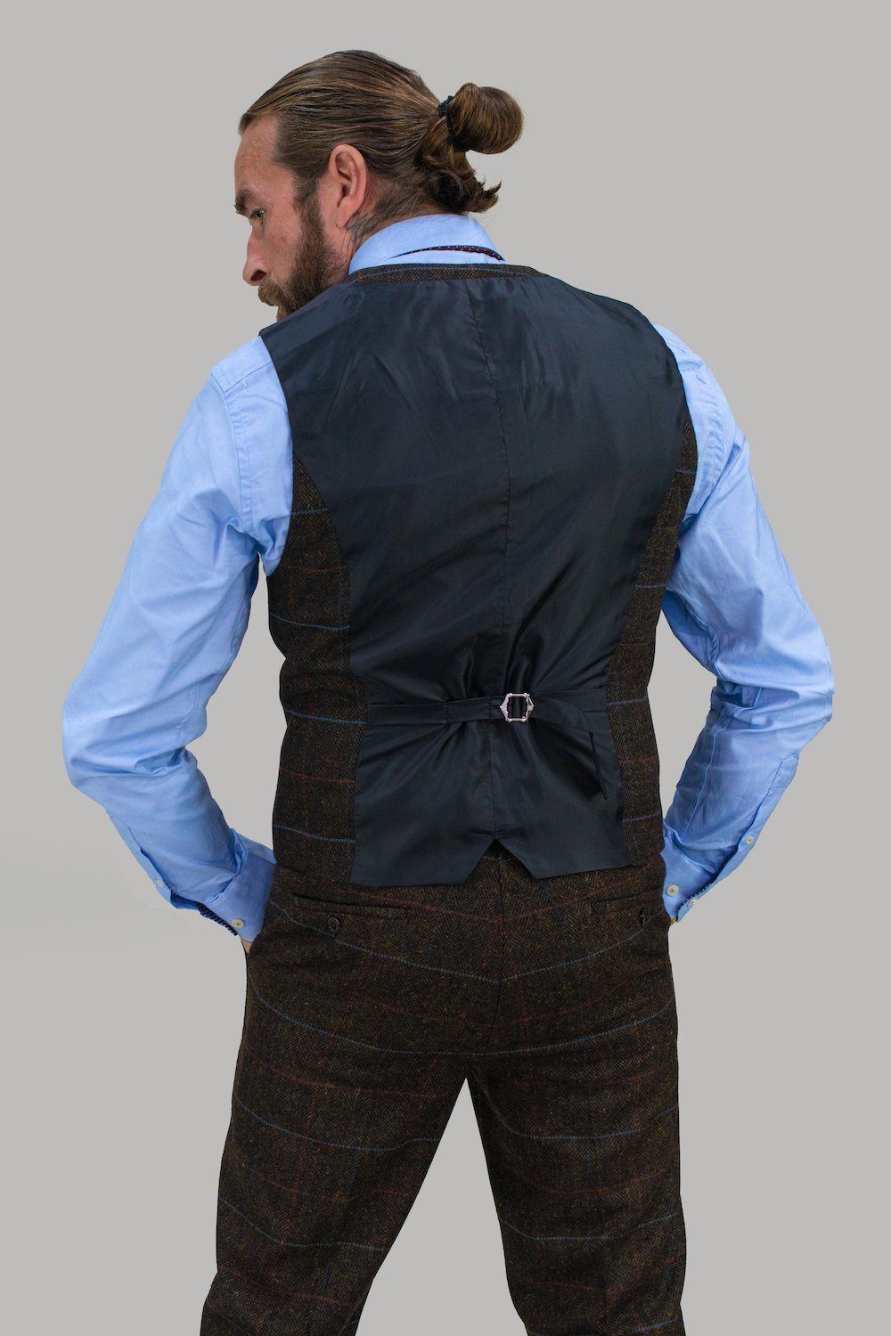 Brown Tweed Double Breasted Waistcoat - STOCK CLEARANCE - Waistcoats - - THREADPEPPER