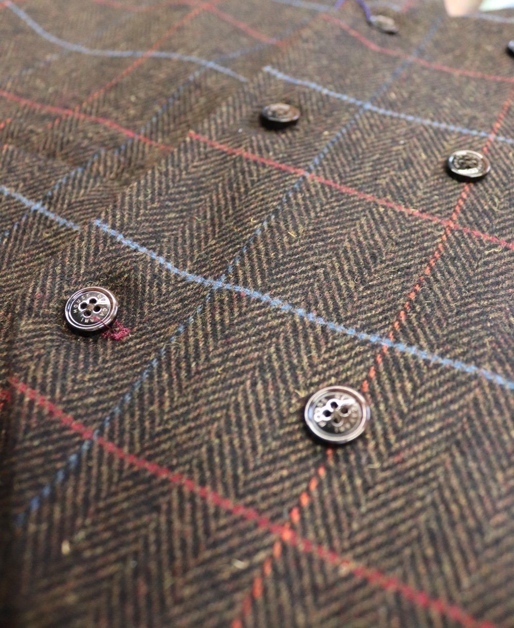 Brown Tweed Double Breasted Waistcoat - STOCK CLEARANCE - Waistcoats - - THREADPEPPER