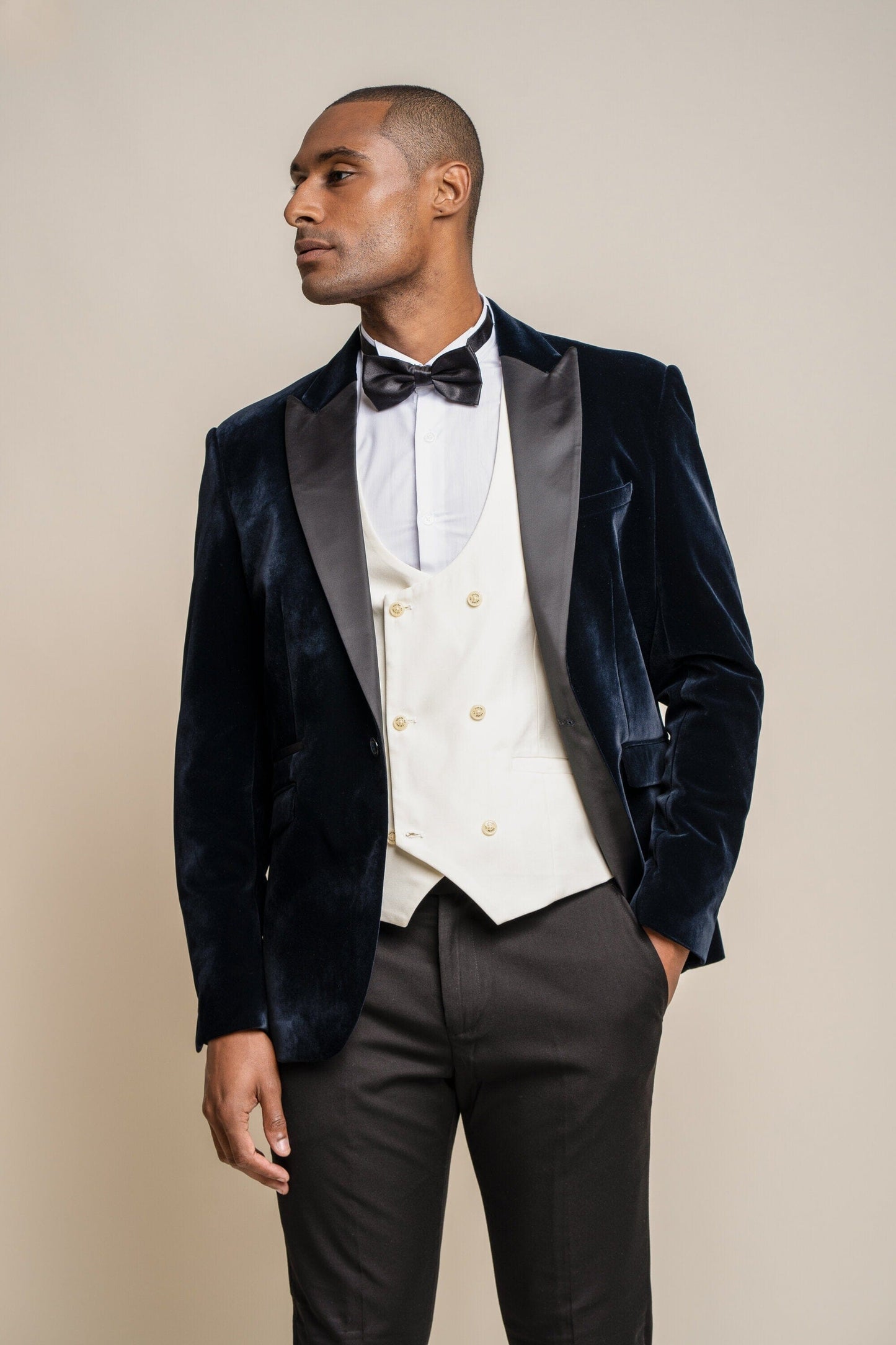 Velvet Navy Blazer - STOCK CLEARANCE - Blazers & Jackets - - THREADPEPPER