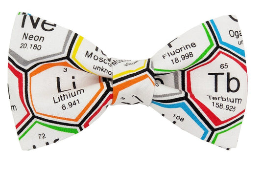 White Periodic Table Science Bow Tie - Bow Ties - Ready-Tied - THREADPEPPER