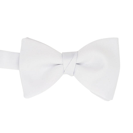White Satin Pre-Tied Bow Tie - Bow Ties - - THREADPEPPER