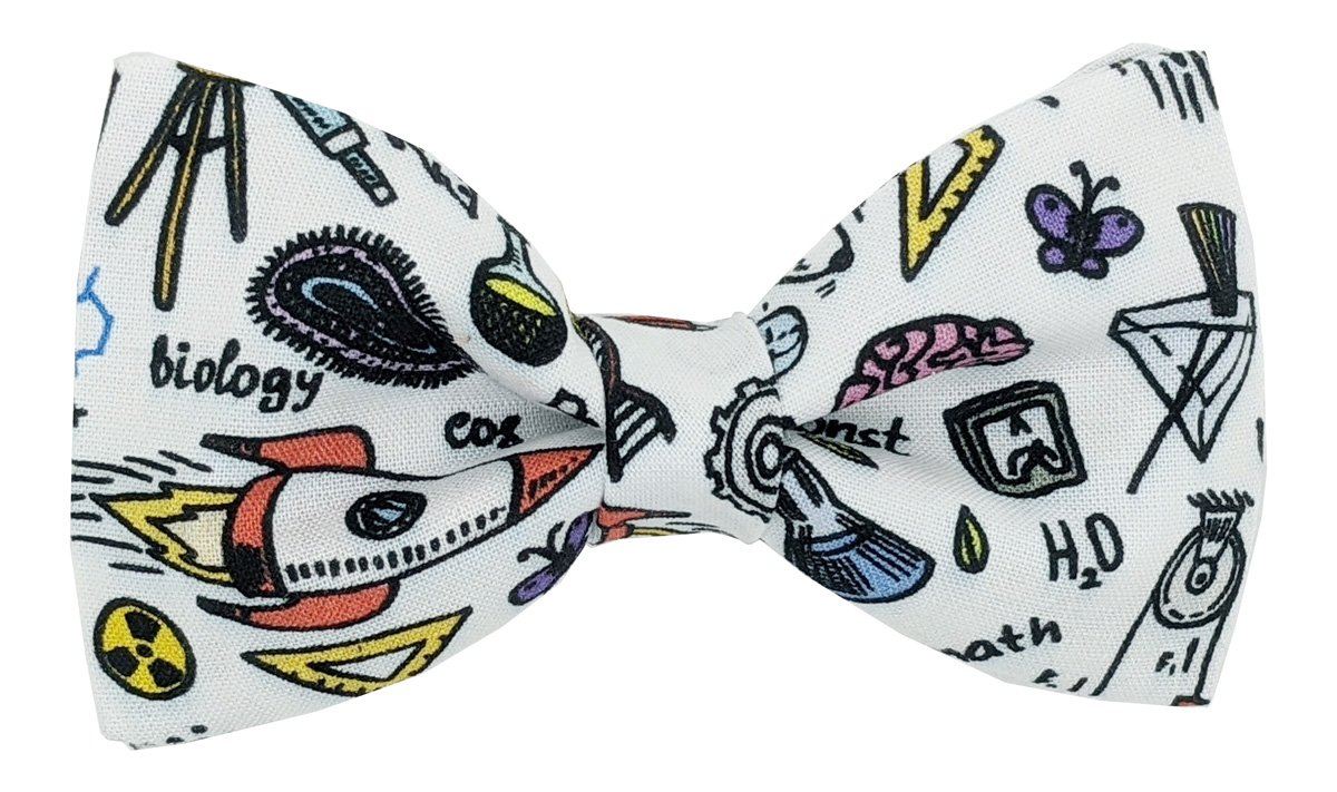 White Science Doodles Bow Tie - Bow Ties - Ready-Tied - THREADPEPPER