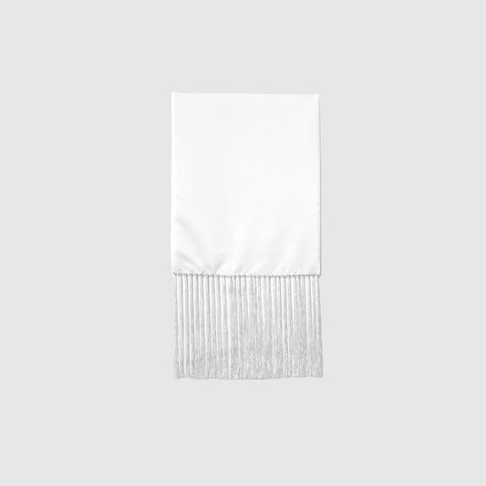 White Silk Dress Scarf - Scarves - - THREADPEPPER