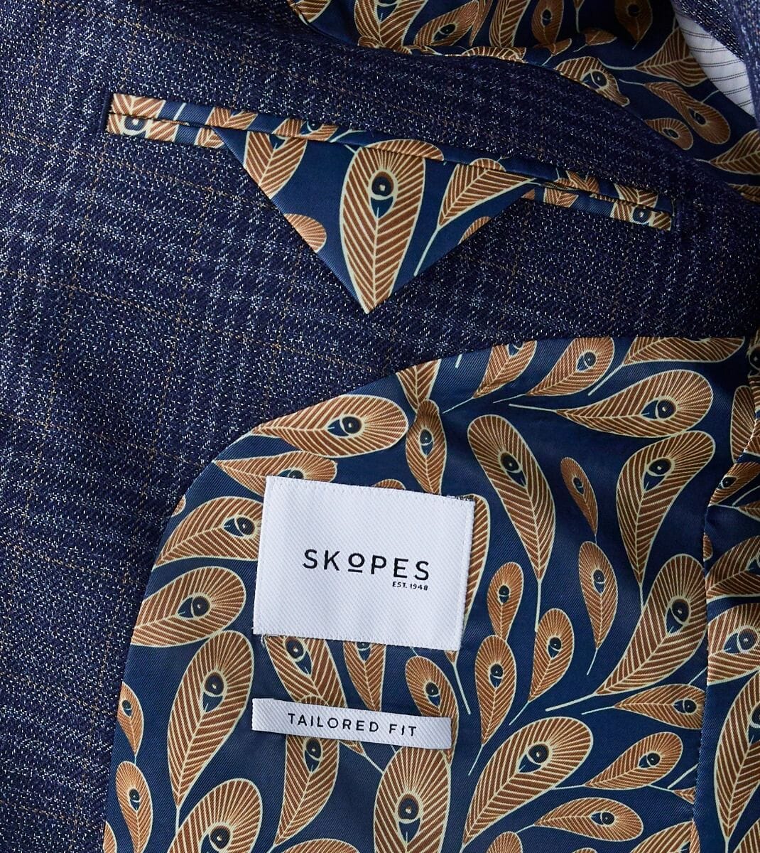 Woolf Blue Check Jacket - Blazers & Jackets - - THREADPEPPER