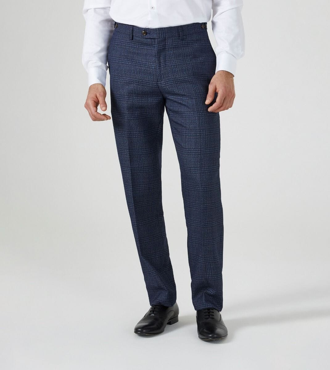 Woolf Blue Check Trousers - Trousers - 28R - THREADPEPPER