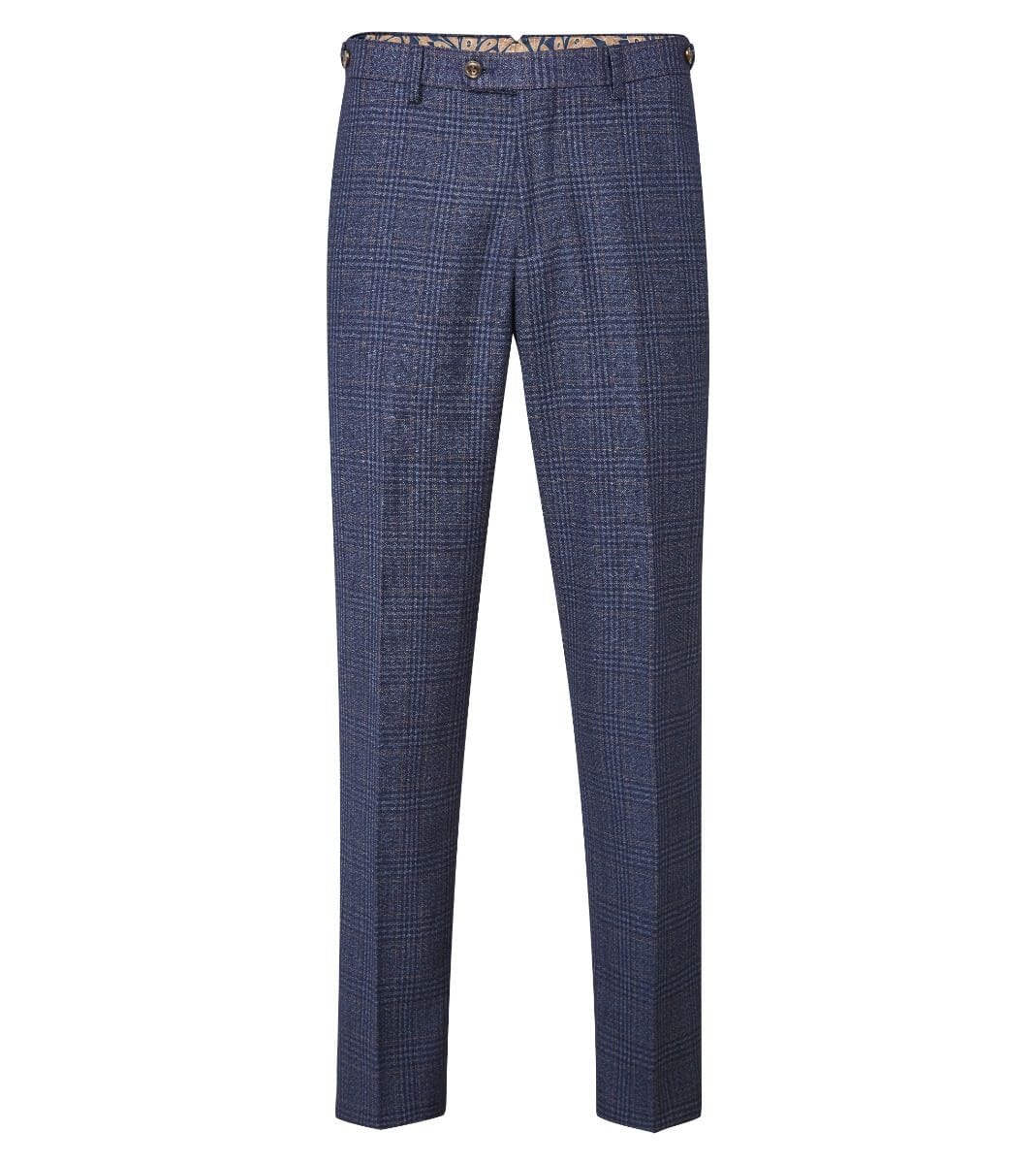 Woolf Blue Check Trousers - Trousers - - THREADPEPPER