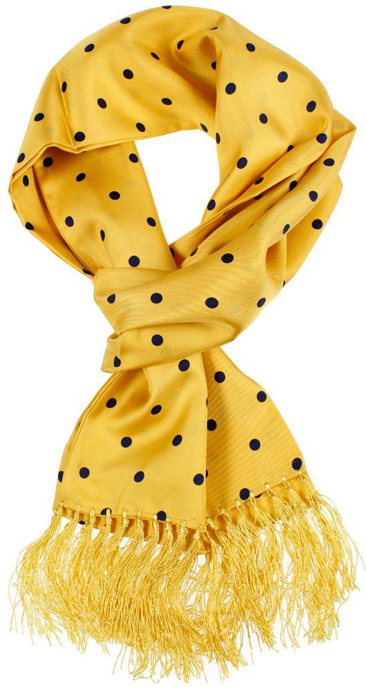 Yellow Dot Silk Scarf - Scarves - - THREADPEPPER